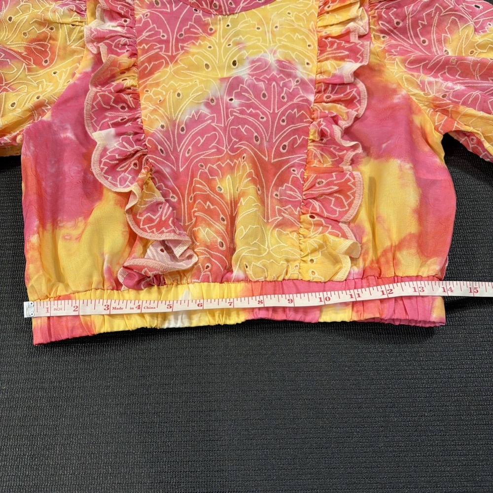 New Elliatt‎ Cowra Set Pink & Yellow Eye-lit Floral Skirt Set Size Medium - Picture 8 of 12